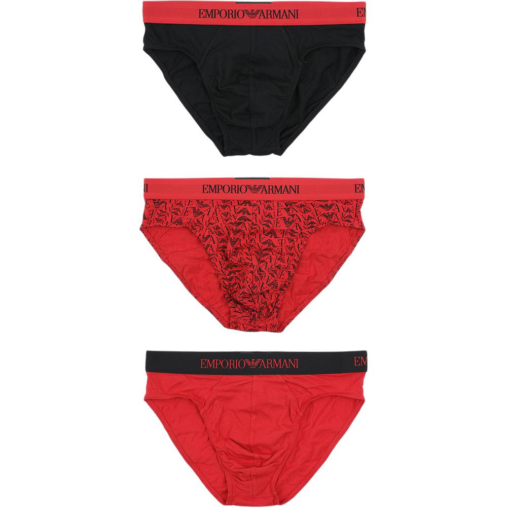

Трусы EA для мужчин, набор из 3 штук EMPORIO ARMANI, 3 Pack (черный+красный+красный)