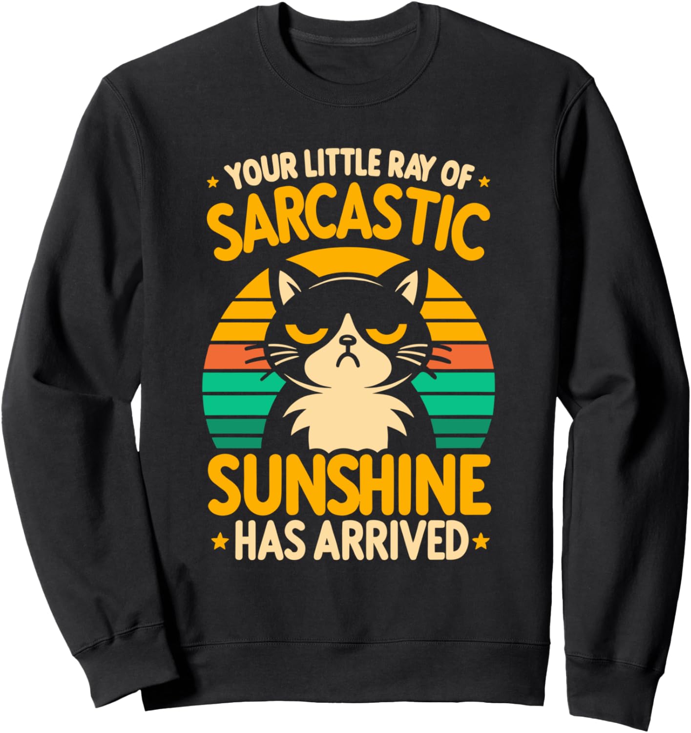 

Саркастический кошачий талисман «Луч саркастического солнца» - забавная саркастическая толстовка Sarcastic Mood Swing Saying Funny Plot Twist Quote, черный