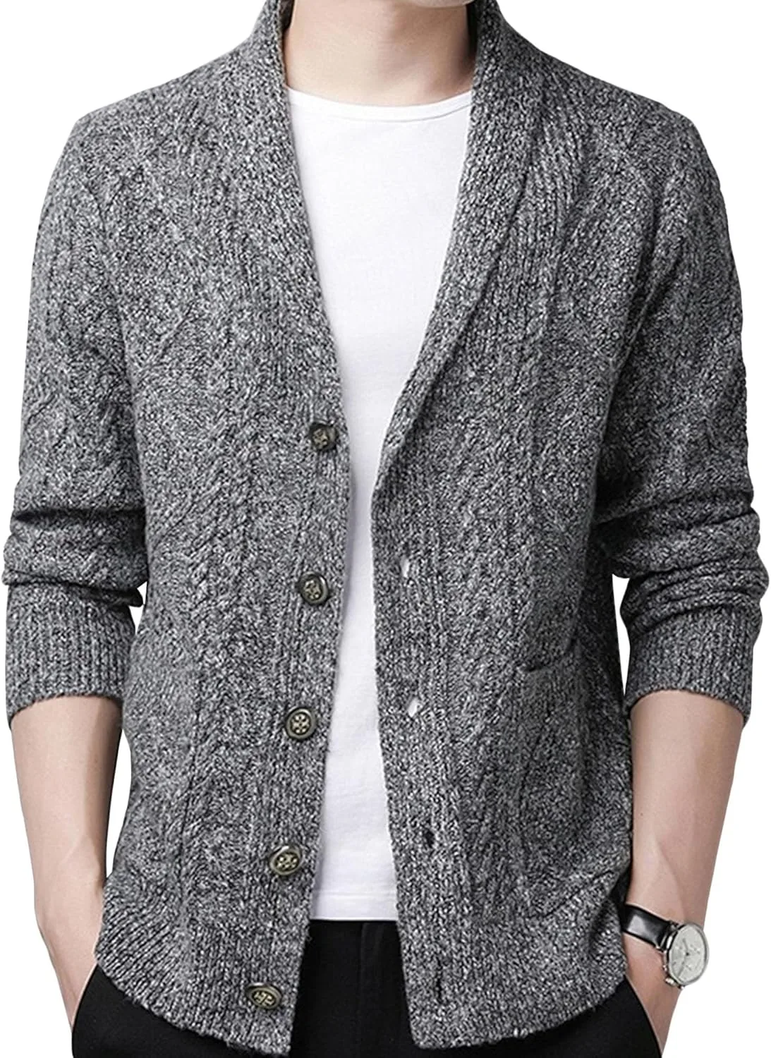 

Мужской кардиган с воротником-шалью