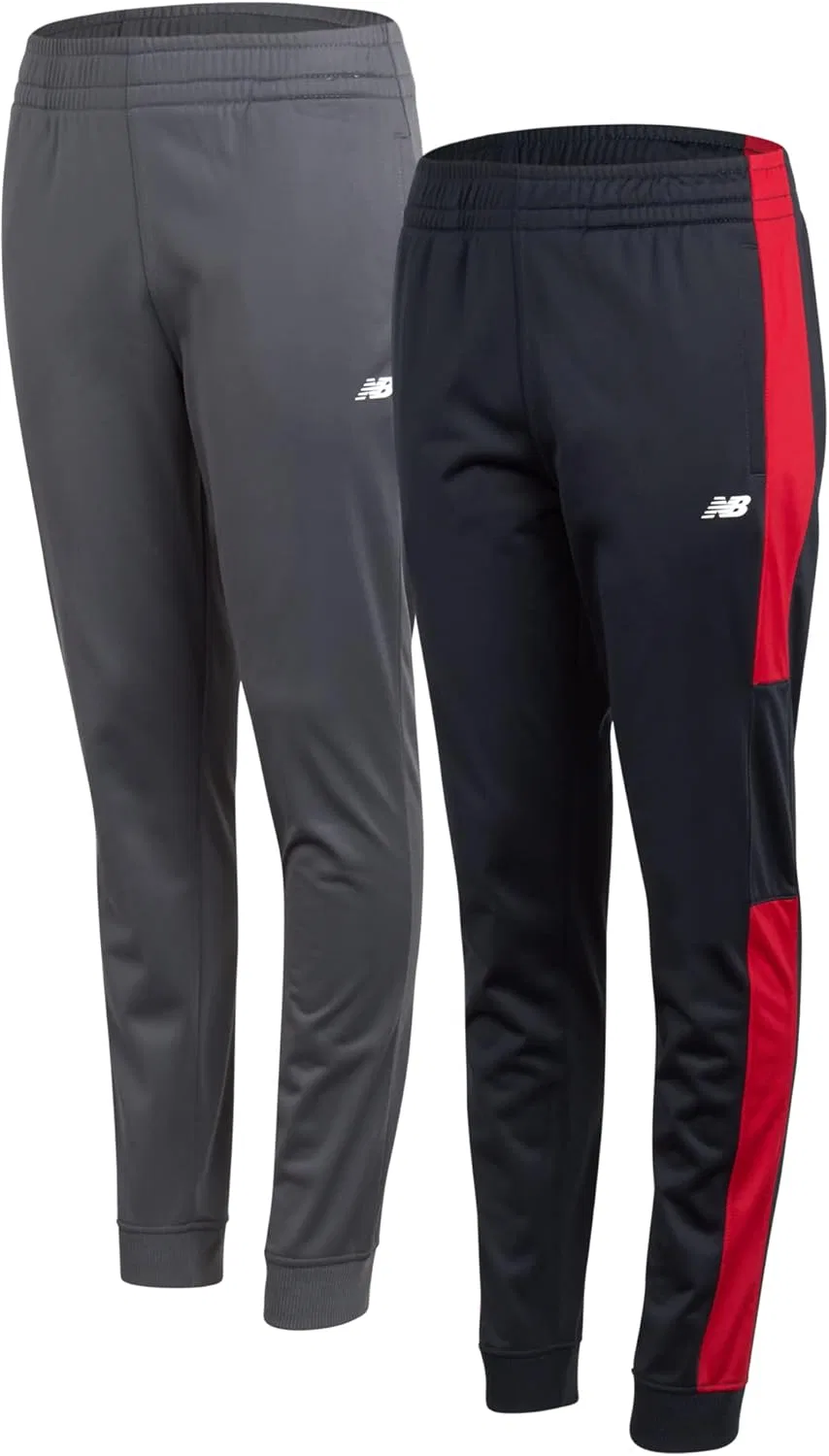 Спортивные штаны New Balance для мальчиков - комплект из 2 штук, спортивные трикотажные штаны с эластичным поясом - спортивные штаны для детей, Lead/Eclipse