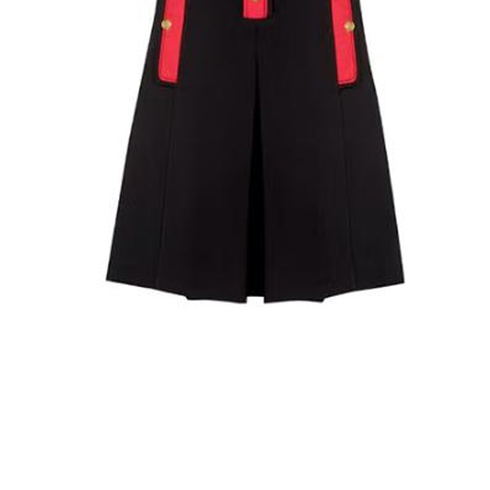 Платье с шортами GUCCI, с рукавами, Черный/Красный — фото 4