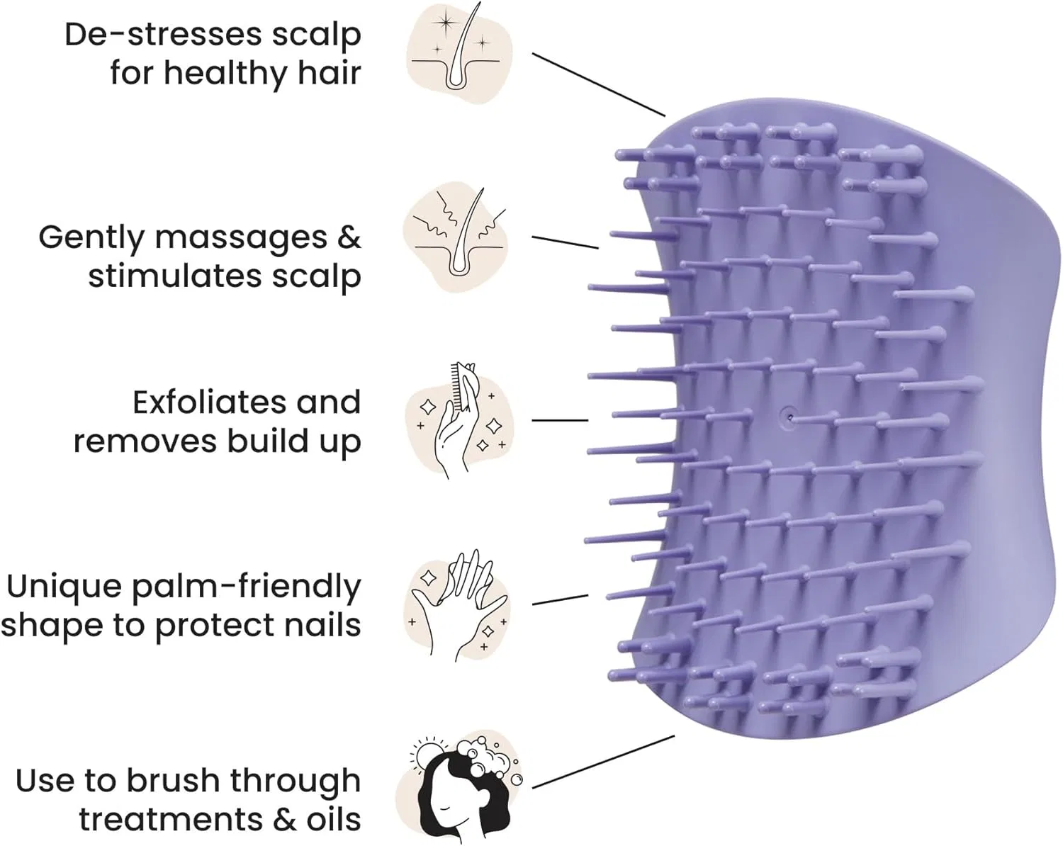 Щетка-массажер для кожи головы Tangle Teezer, лавандовая Tangle Teezer, Lavender — фото 3