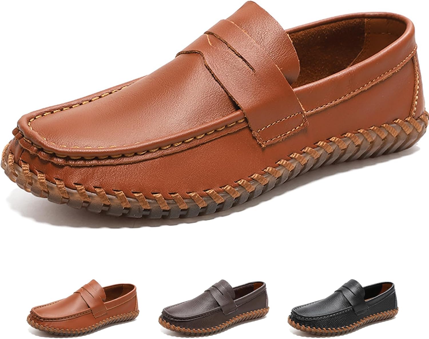 

Мужские кожаные мокасины ADKGBE, повседневные лоферы, удобные мягкие легкие, с ручной строчкой, классические лоферы с прорезью для монеты, свадебные, деловые, для прогулок и вождения, противоскользящие, плоские туфли, коричневый