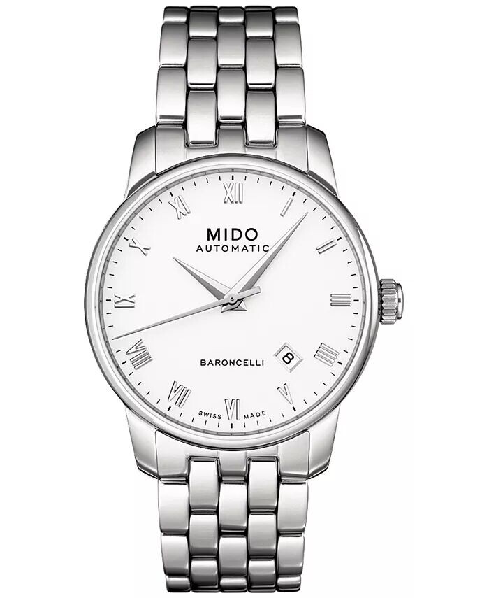 

Мужские швейцарские автоматические часы Baroncelli с браслетом из нержавеющей стали 38 мм Mido