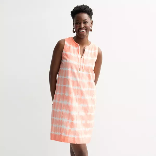 

Женское платье-майка легкого плетения Sonoma Goods For Life, цвет peach shabori dye