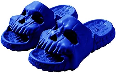 

Сандалии Spiritch с дизайном черепа, однополосные, для женщин и мужчин, противоскользящие, мягкие, из ЭВА, летние сандалии 2023 года, для дома и улицы, с рисунком черепа (синие, размер 7-7,5 для женщин/5-5,5 для мужчин)