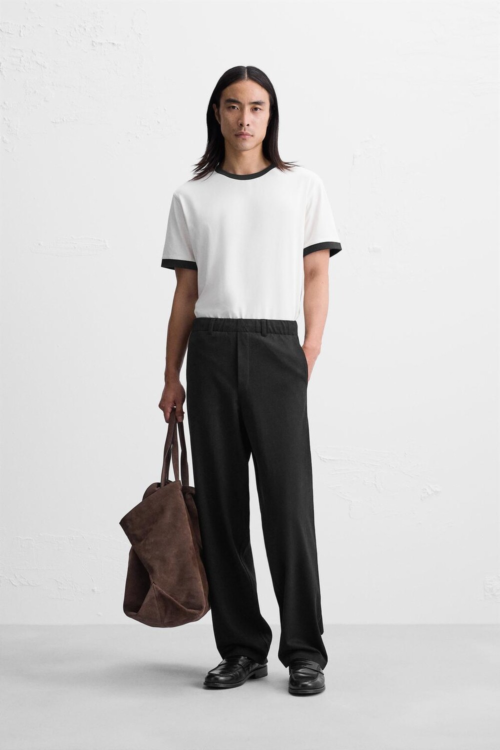 

Брюки свободного кроя для спорта ZARA, черный