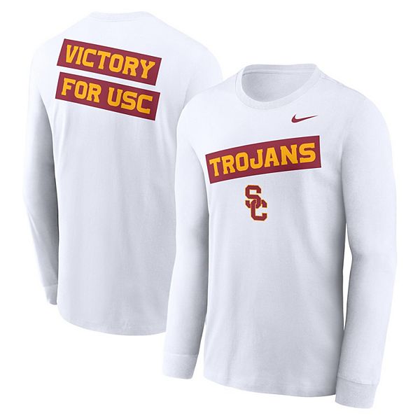 

Мужская белая футболка с длинным рукавом usc trojans two-hit classic location Nike