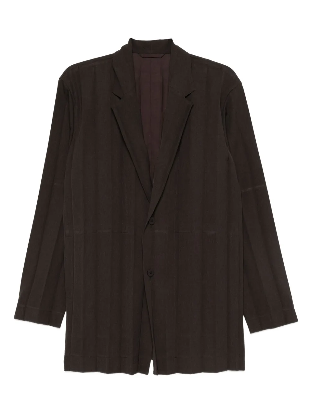 

Плиссированный однобортный пиджак Homme Plissé Issey Miyake, коричневый