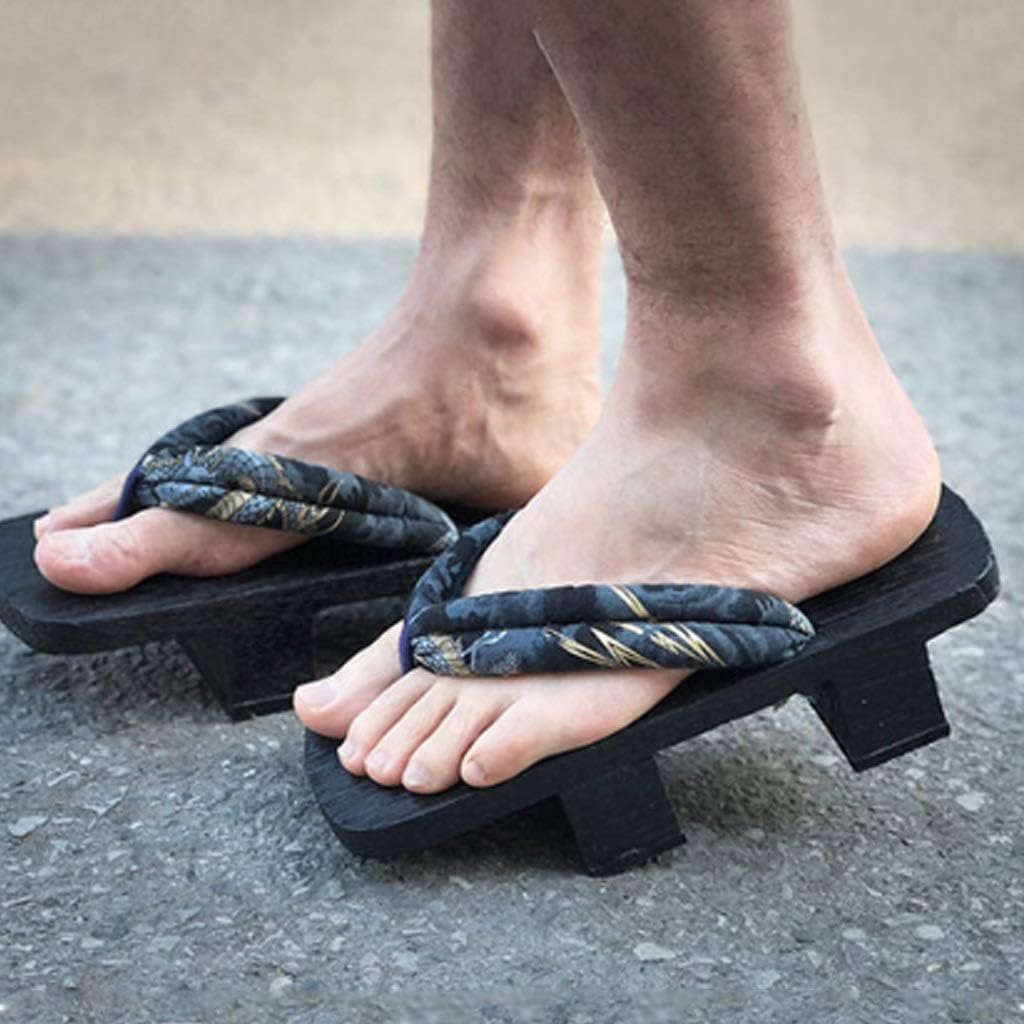 

Мужские тапочки YXCKG, деревянные сандалии гета, мужские шлепанцы, традиционные японские тапочки для взрослых, традиционные японские тапочки на высоком каблуке с двумя зубцами для мужчин и женщин, EUR44-45-46 H