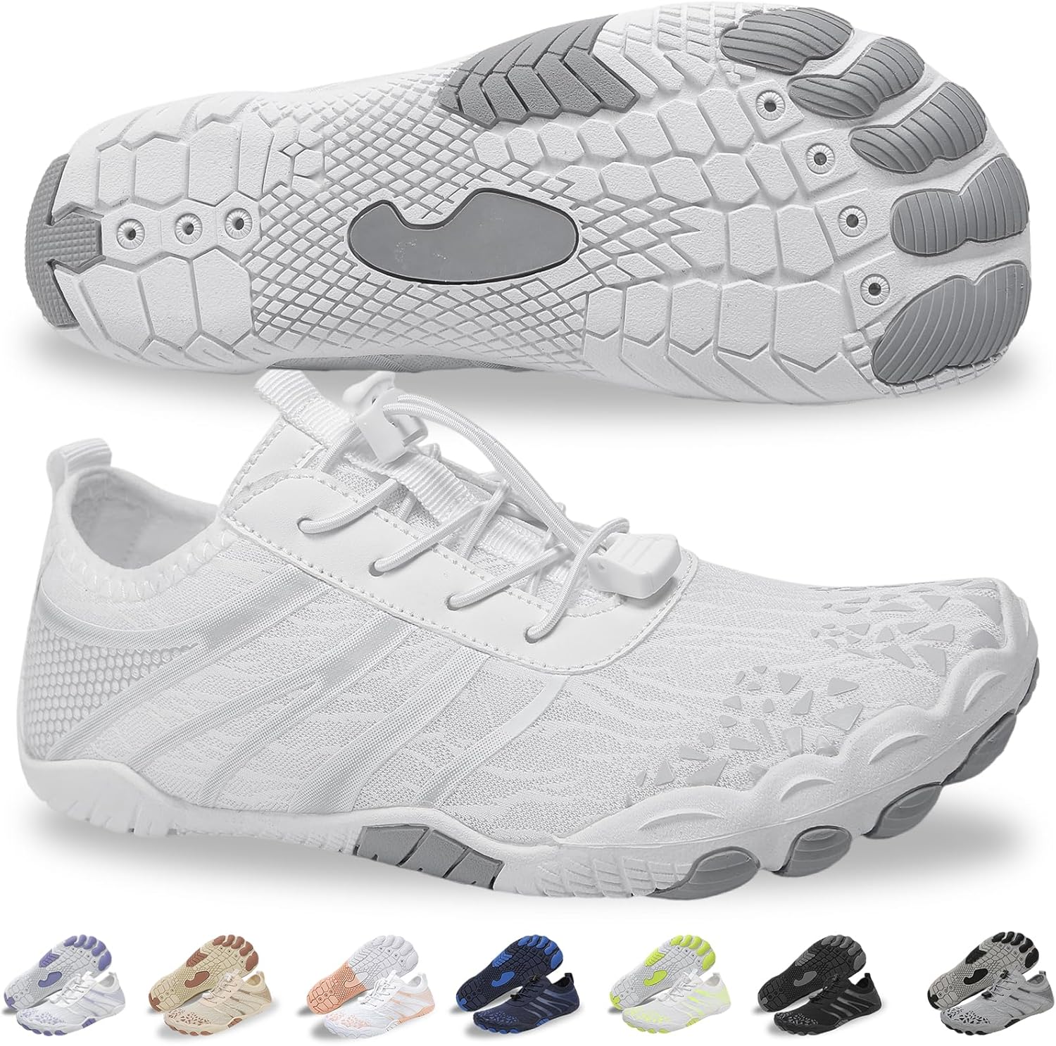 

Кроссовки для походов для женщин и мужчин - быстро сохнущие, с широкой носочной частью, для пляжа, плавания, спортивные кроссовки Ieirye, белый