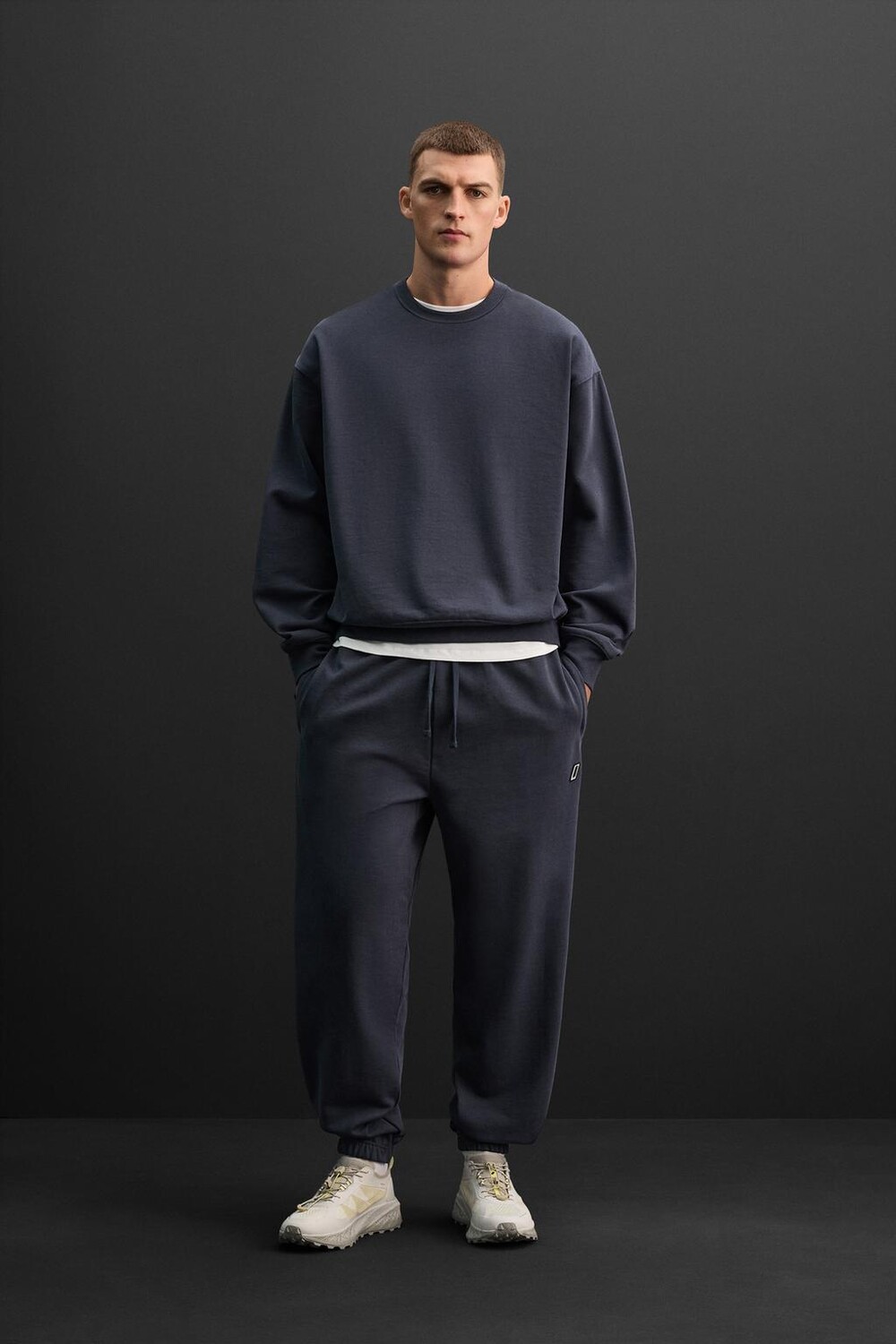 

Толстовка с круглым вырезом ZARA, темно-синий