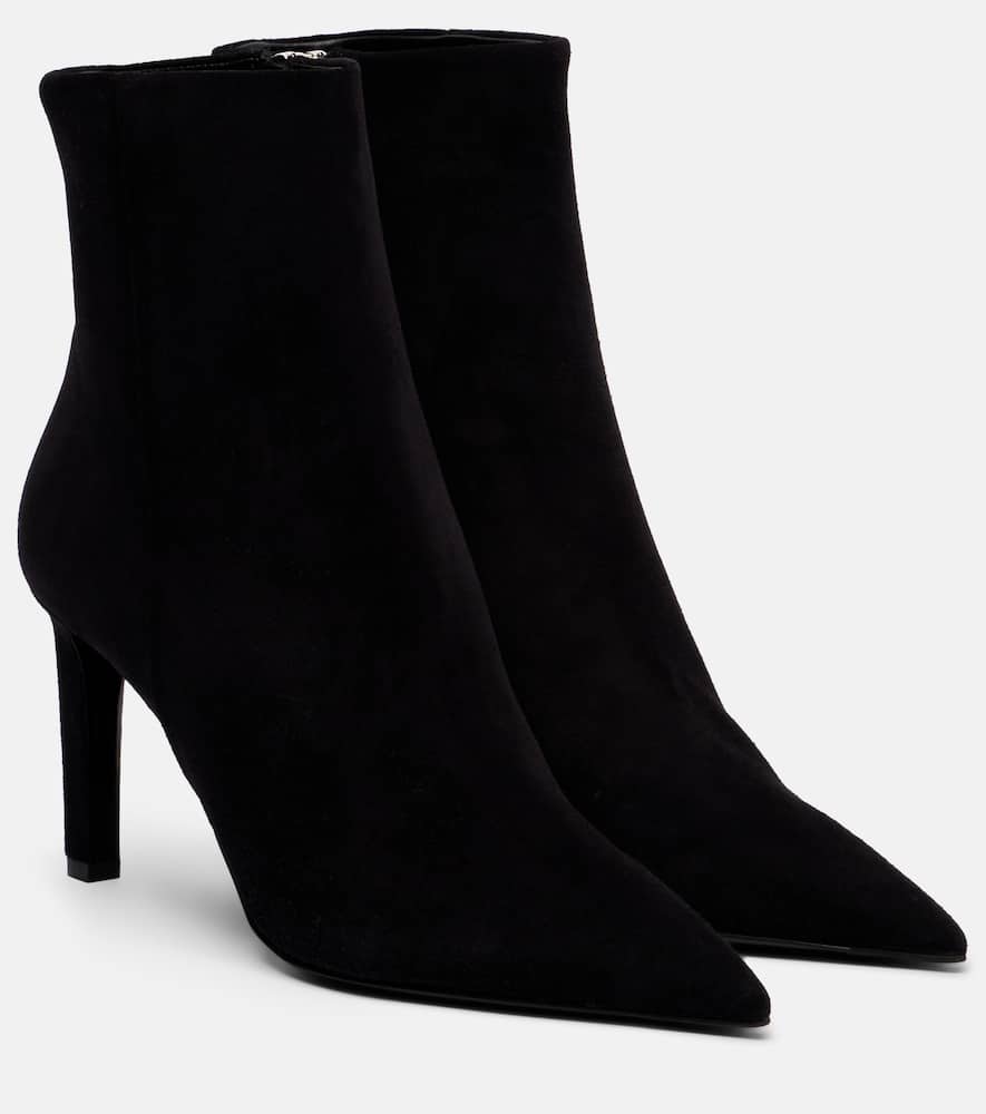 Ботинки Frankie 85 на щиколотку из замши Jimmy Choo, Black