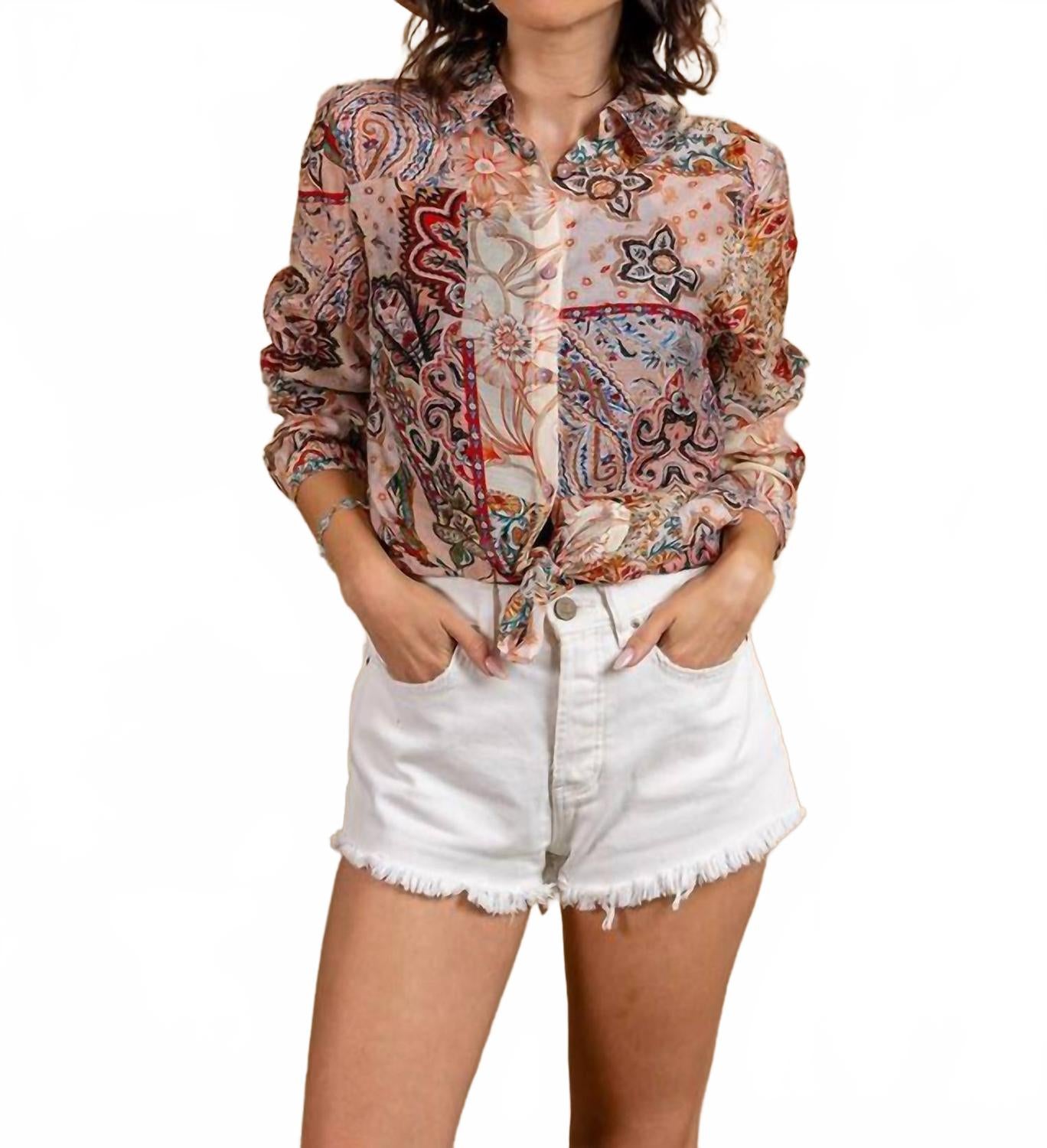 

Женская рубашка с пуговицами в стиле пэчворк PAPARAZZI, Patchwork