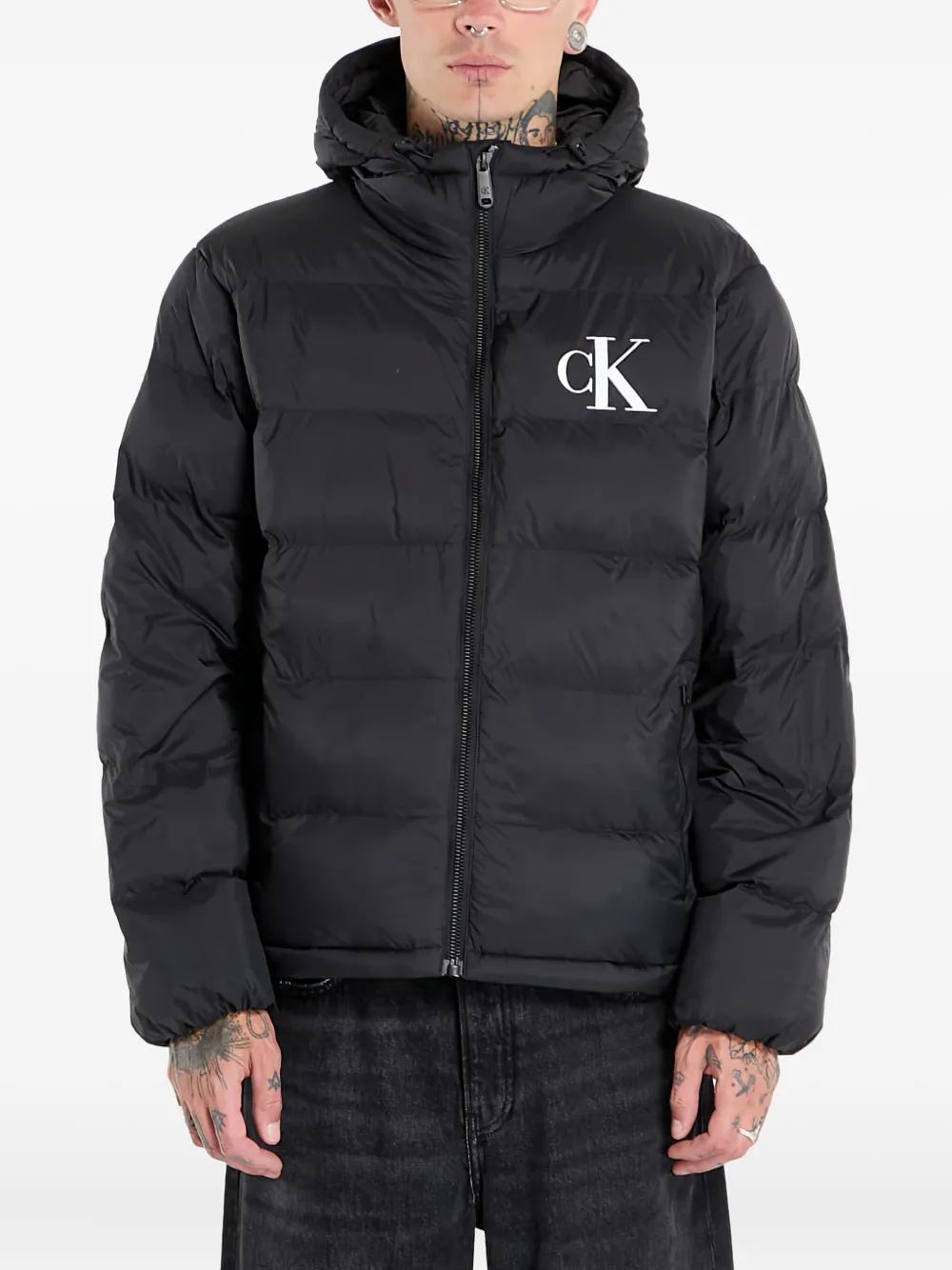 

Пуховик с капюшоном Calvin Klein, черный