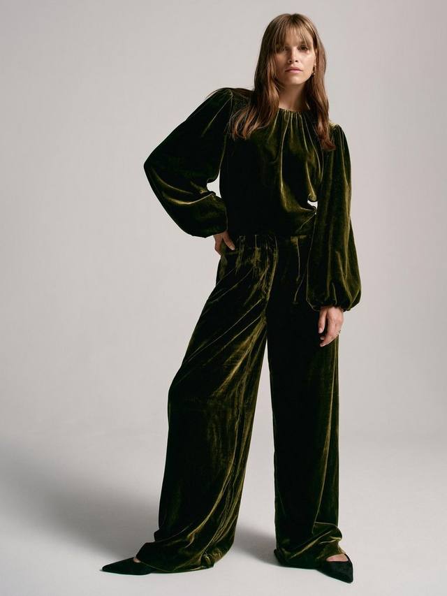 

Вельветовый топ с длинными рукавами Mint Velvet, Green Khaki