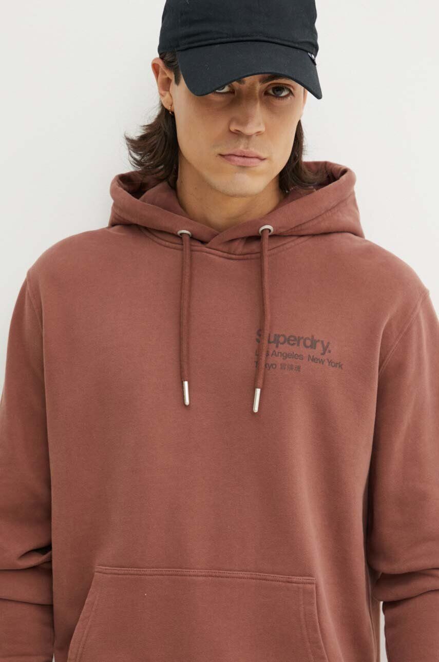 

Хлопковая толстовка Superdry, коричневый