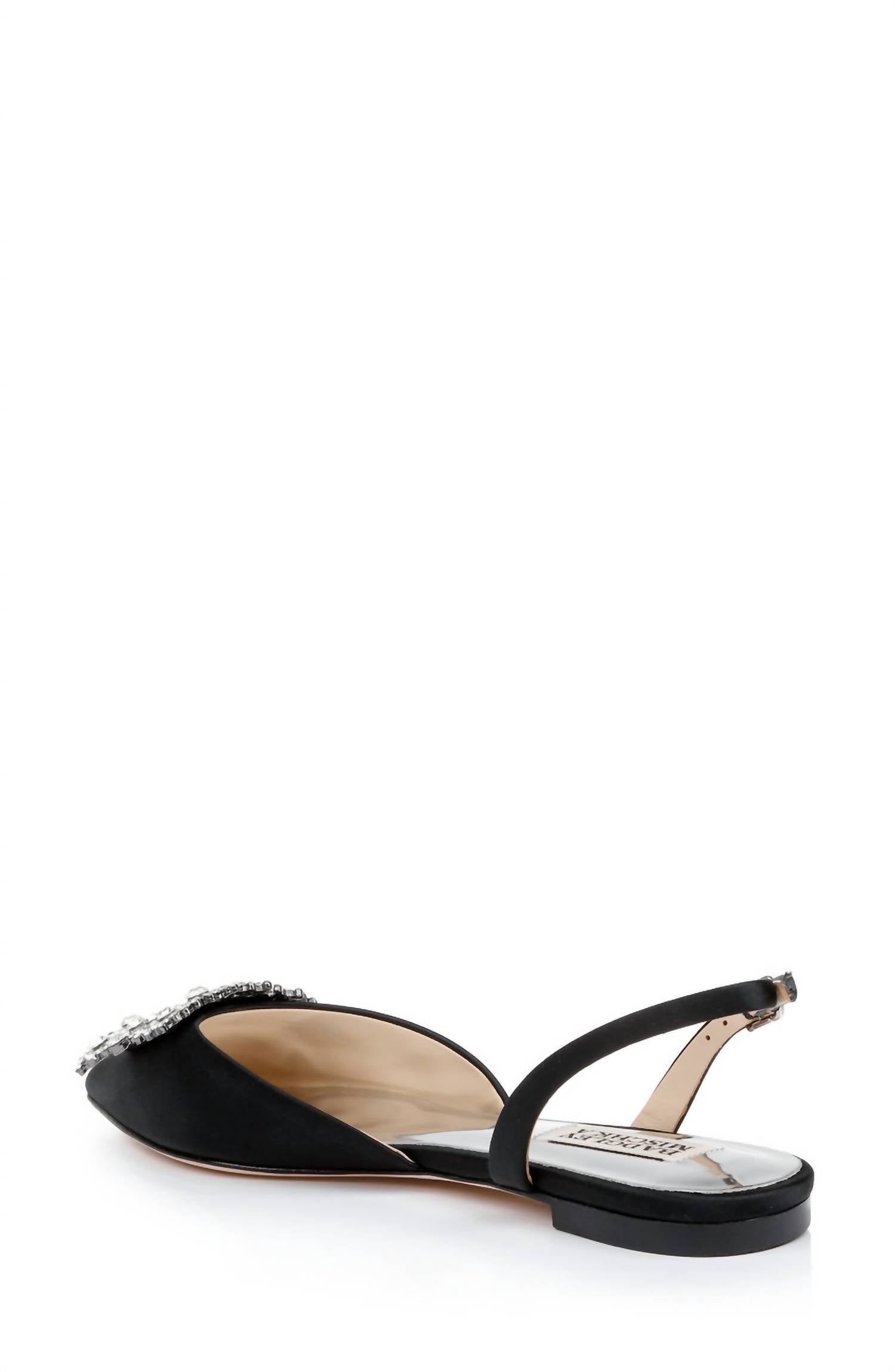 Туфли-лодочки Saga Crystal Buckle с острым носком черного цвета Badgley Mischka — фото 3
