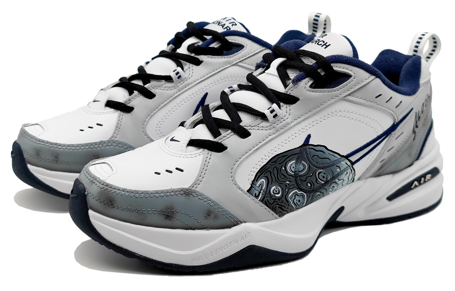

Кроссовки Nike Air Monarch 4 Chunky Sneakers Unisex Low-Top Black White Gray