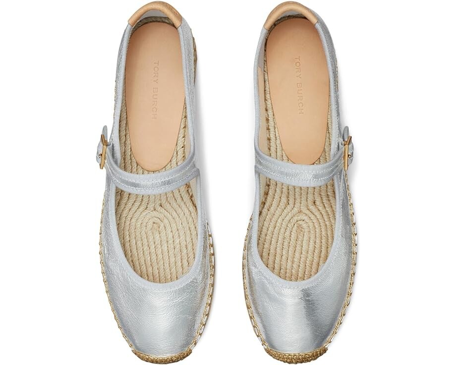 Туфли на плоской подошве Tory Burch Mary Jane Espadrille, цвет Silver/Gray/Natural — фото 2
