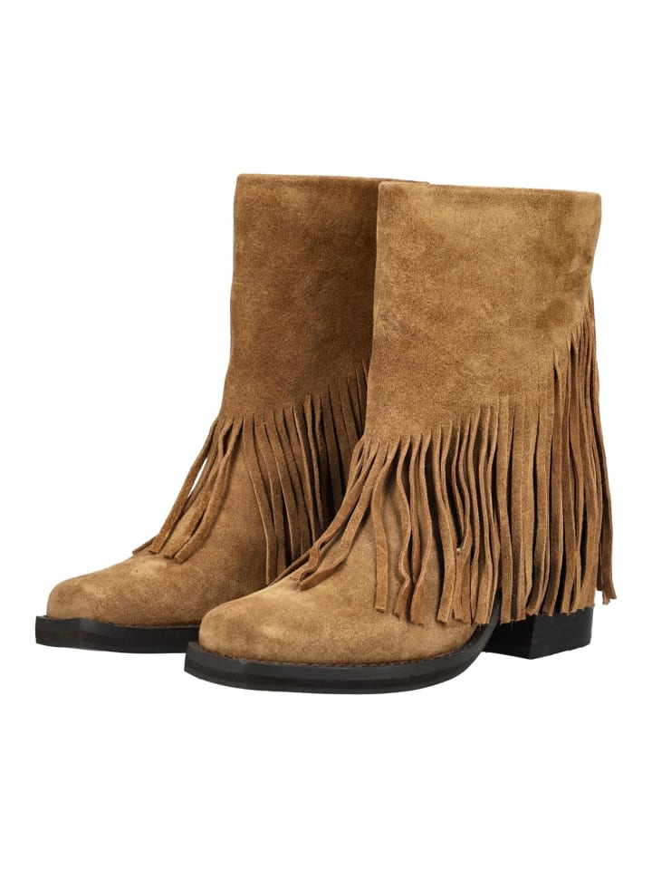 Женские полусапоги Steve Madden замшевые с бахромой, коричневый — фото 3