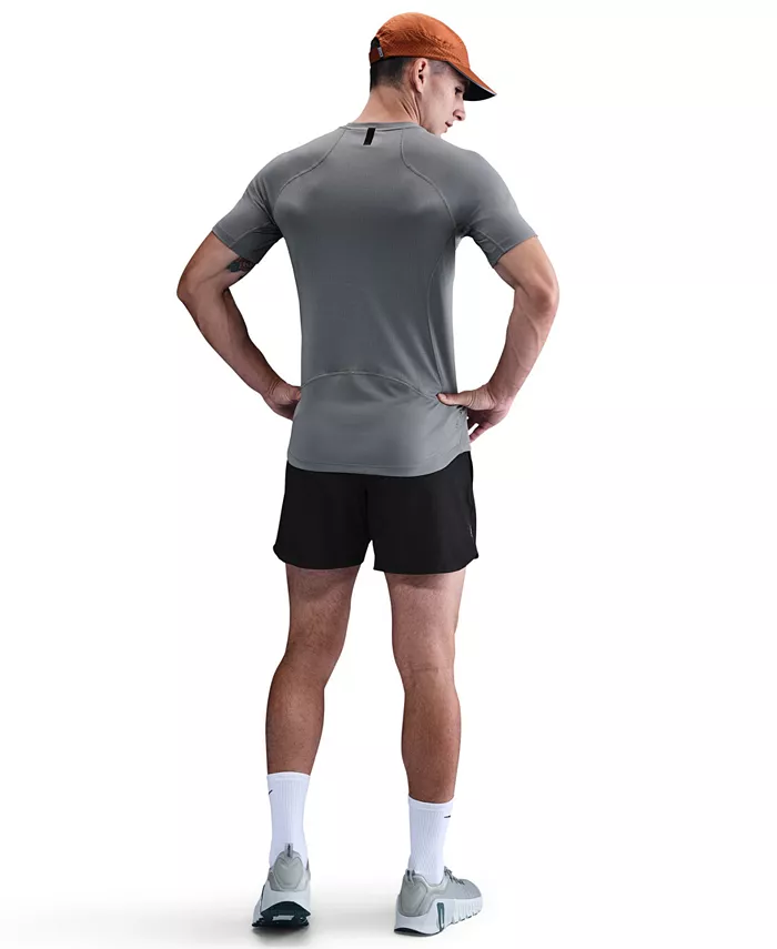 Мужская профессиональная тренировочная футболка Dri-Fit с коротким рукавом Nike, серый — фото 2