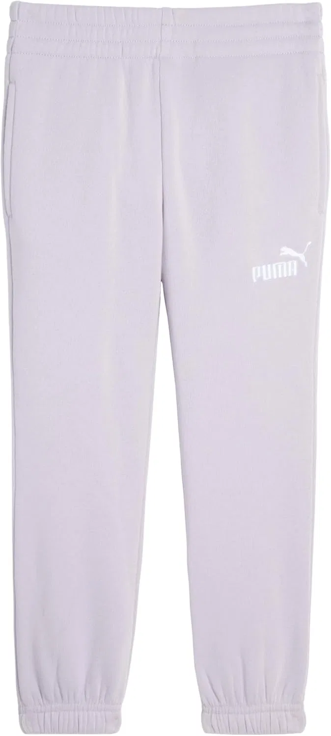 Детские спортивные брюки Puma Essential Basics из флиса с логотипом, эластичным поясом и боковыми карманами, Lilac Crush