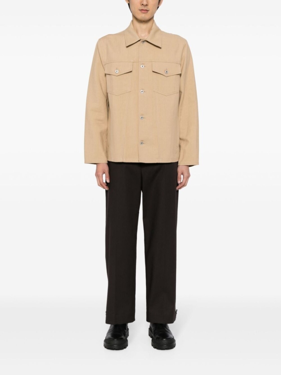 

Off-White рубашка с надписью, коричневый