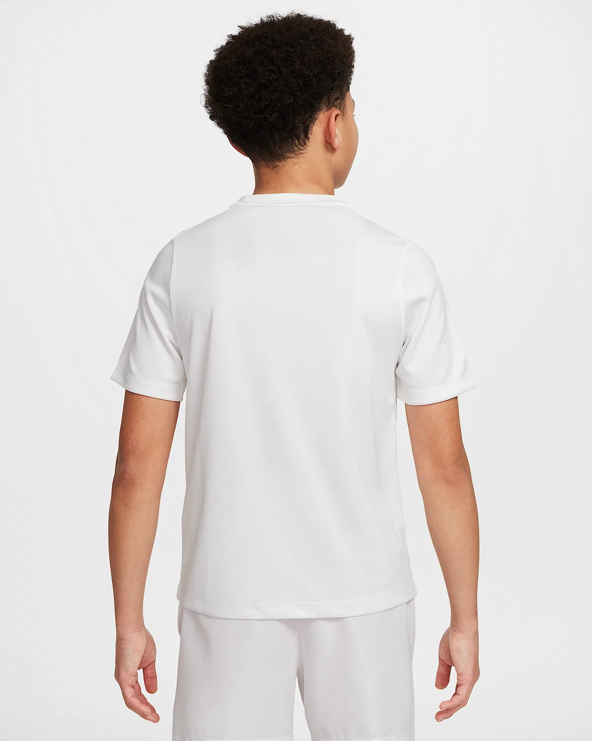 Большие детские Dri-FIT короткий рукав топ Nike Multi, White/White/Black — фото 2