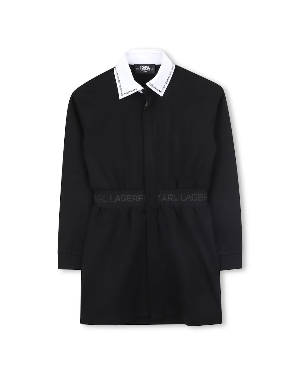 

Детское платье черного цвета с длинными рукавами Karl Lagerfeld Kids