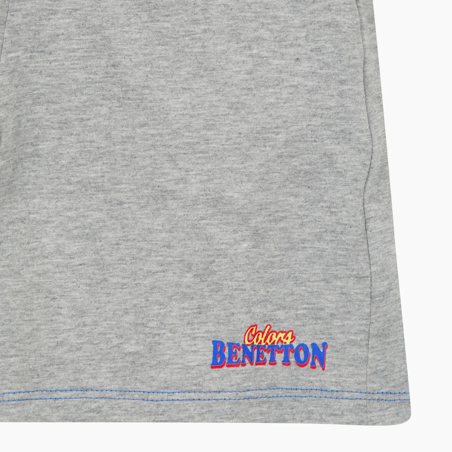 Детские шорты Benetton Kids с графическим принтом, меланжевый серый — фото 4
