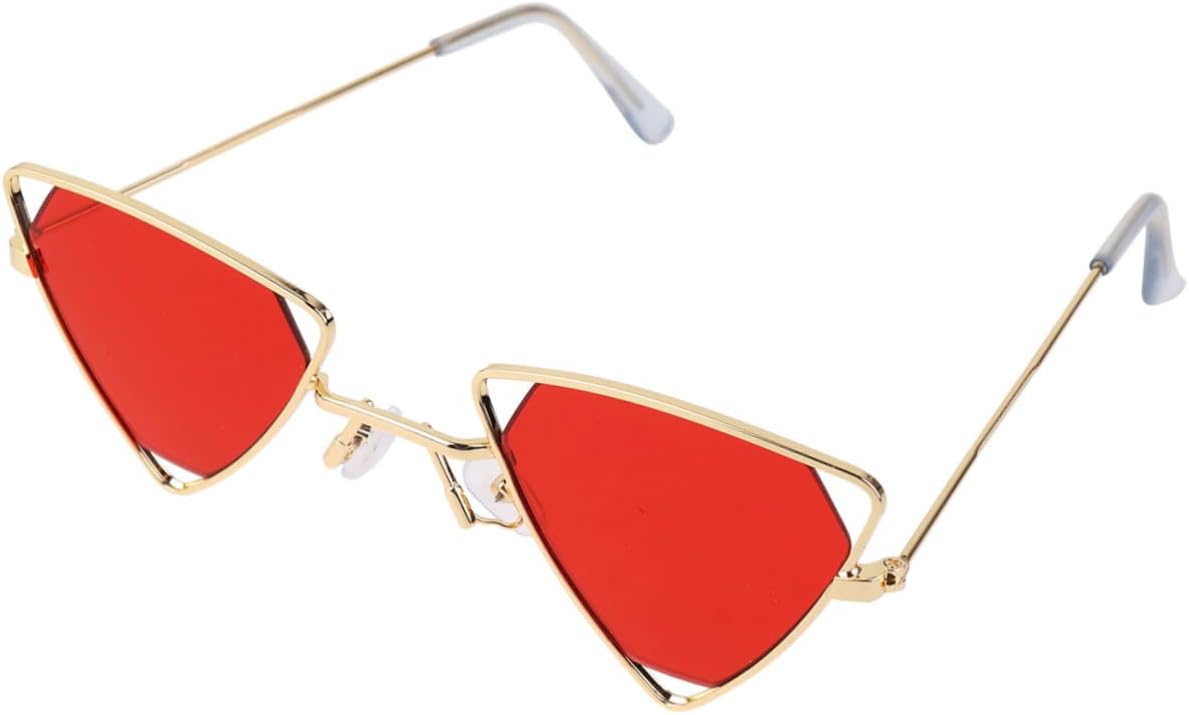 

Солнцезащитные очки в металлической оправе для женщин, ажурной геометрической формы, с защитой от УФ-излучения, стильными красными линзами, оригинальные солнцезащитные очки для лета Yardenfun, Red