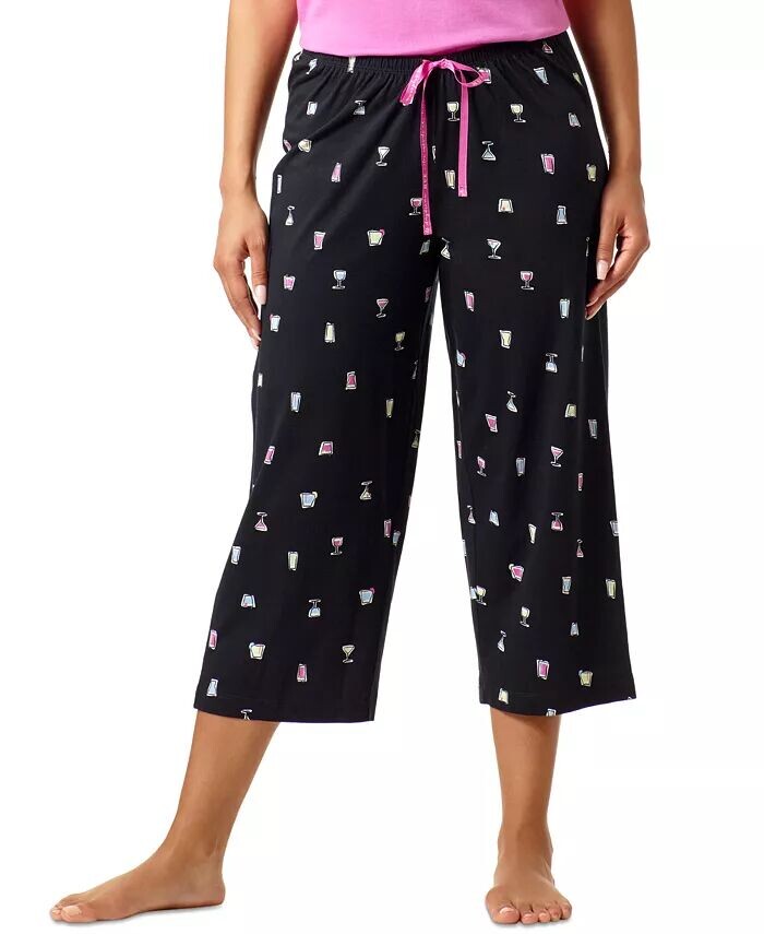 

Женские пижамные брюки-капри Sleepwell Printed Knit, изготовленные с использованием технологии терморегуляции Hue, черный