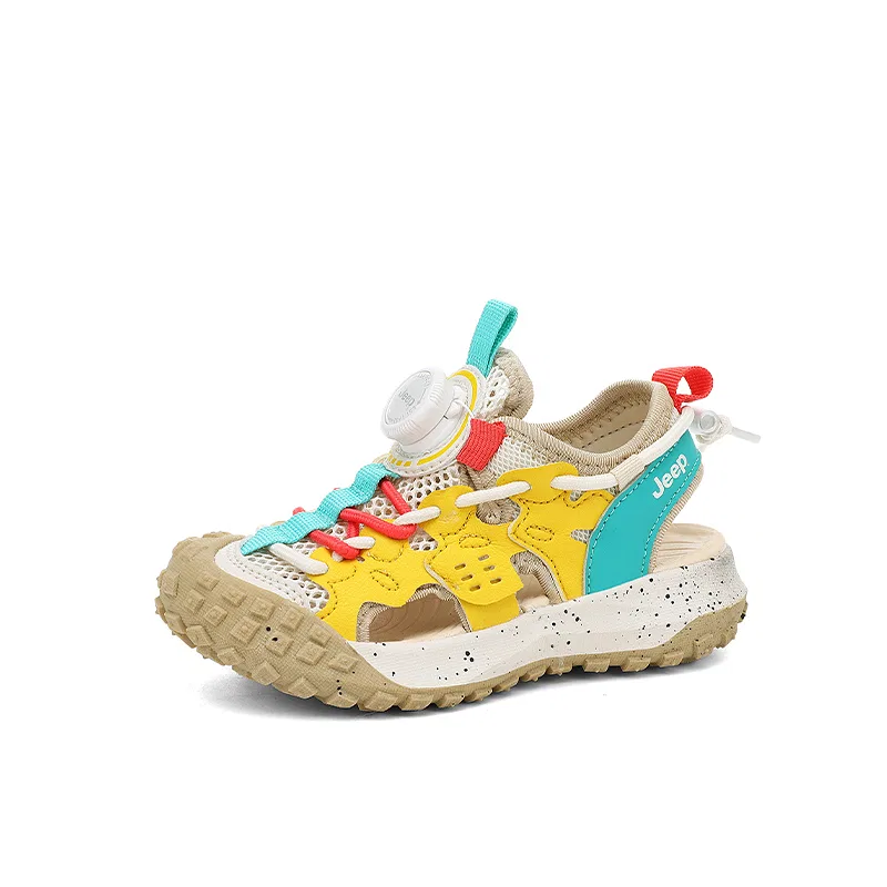Детские сандалии из искусственной кожи и текстиля Low top Jeep, Beige Yellow