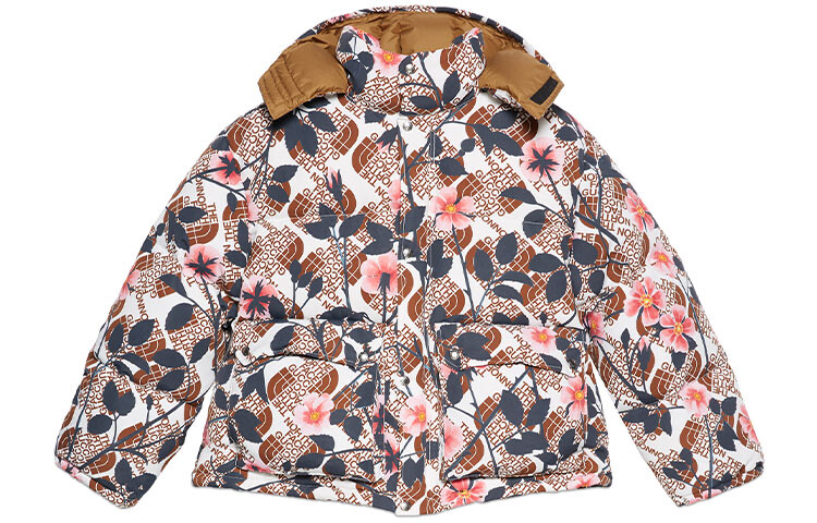 

Пуховик женский The North Face x Gucci, коричневый / черный
