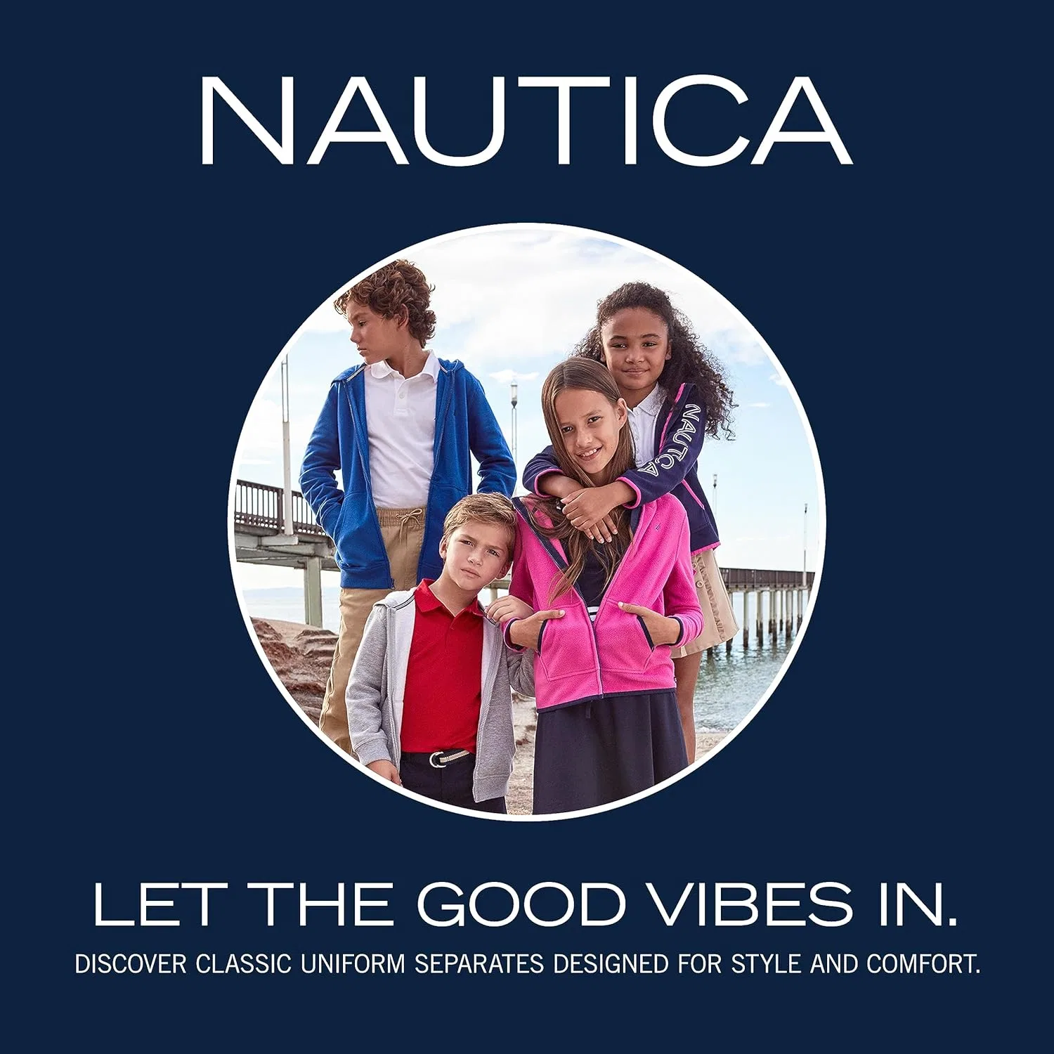 Шорты-бермуды Nautica для девочек, школьная форма, удобный крой, эластичный материал, функциональные карманы, хаки — фото 3