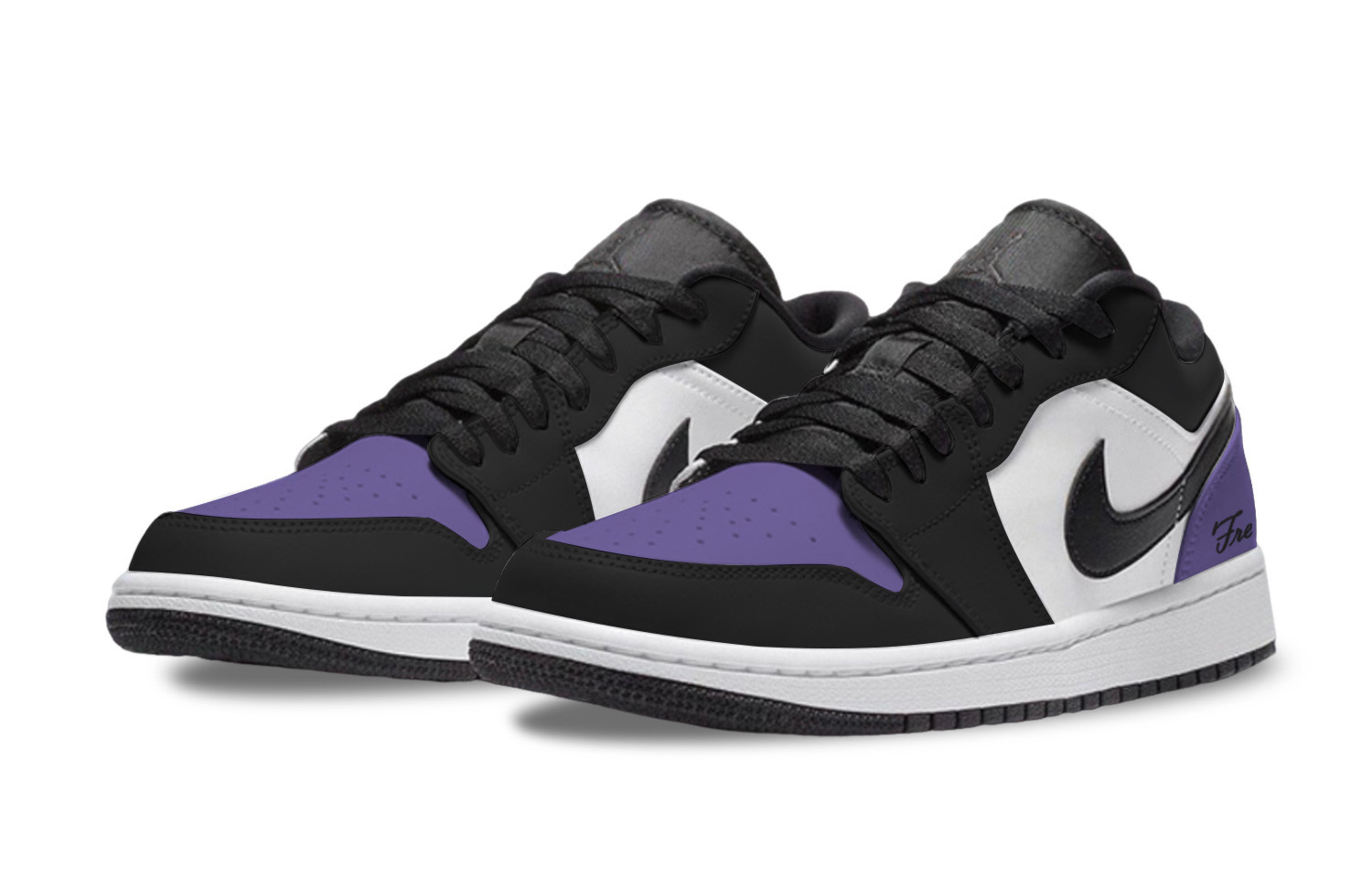 Air 1 Radiance Slip Resistant Abrasion Resistant Low top детские баскетбольные кроссовки Jordan, фиолетовый — фото 4