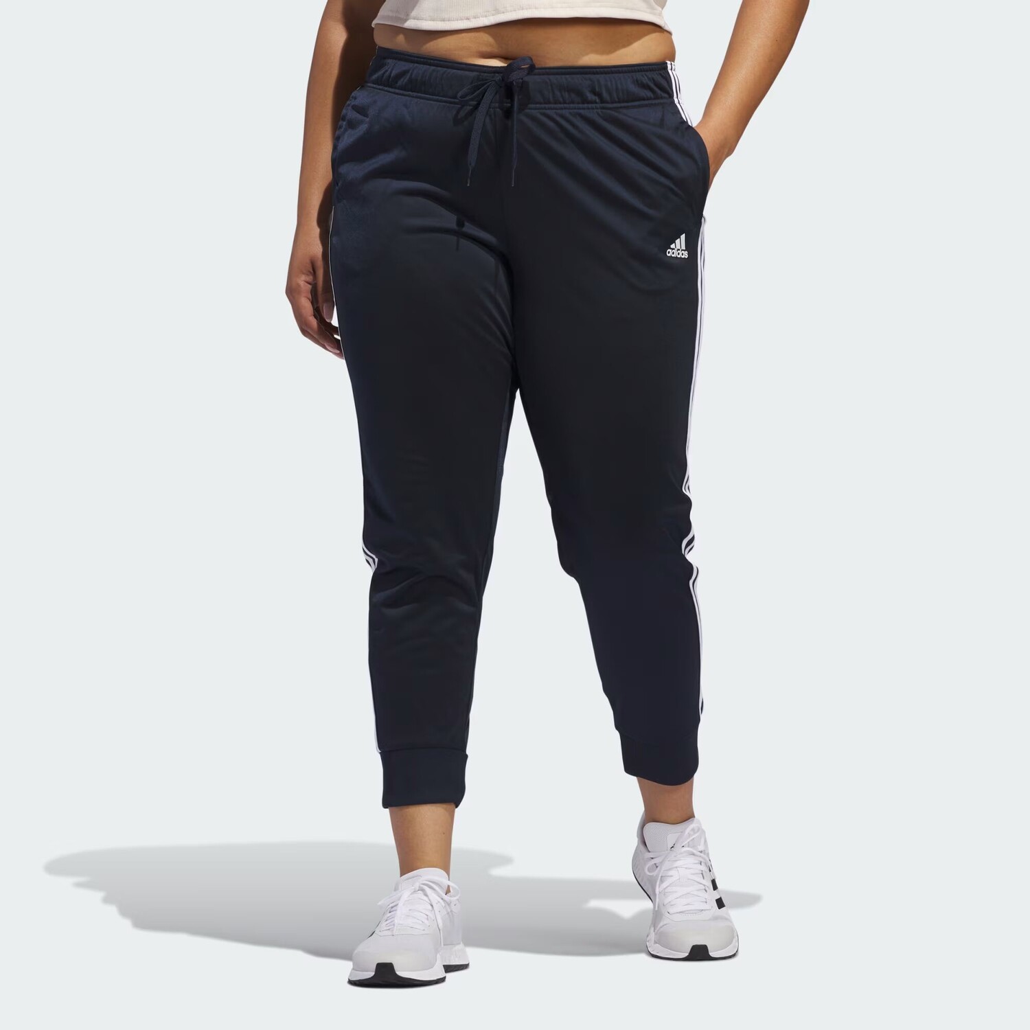 

Узкие спортивные брюки с тремя полосками Essentials Warm-Up (большие размеры) Adidas, цвет Legend Ink