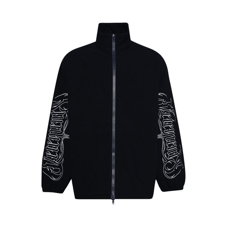 

Куртка Vetements Embroidered Metal Logo Fleece Jacket Navy, синий