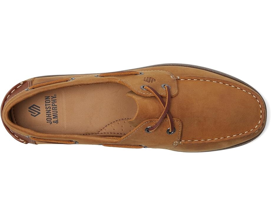 Лоферы Johnston & Murphy Kids Zeke Boat Shoe, цвет Tan Oiled Leather — фото 2