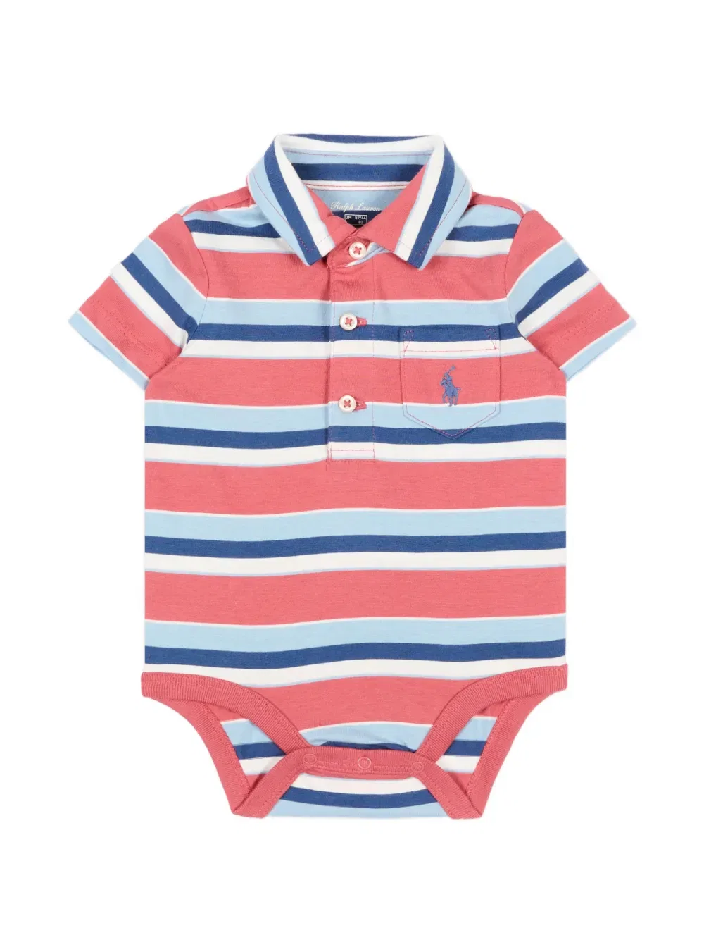 Полосатый хлопковый боди Polo Ralph Lauren Kids, розовый