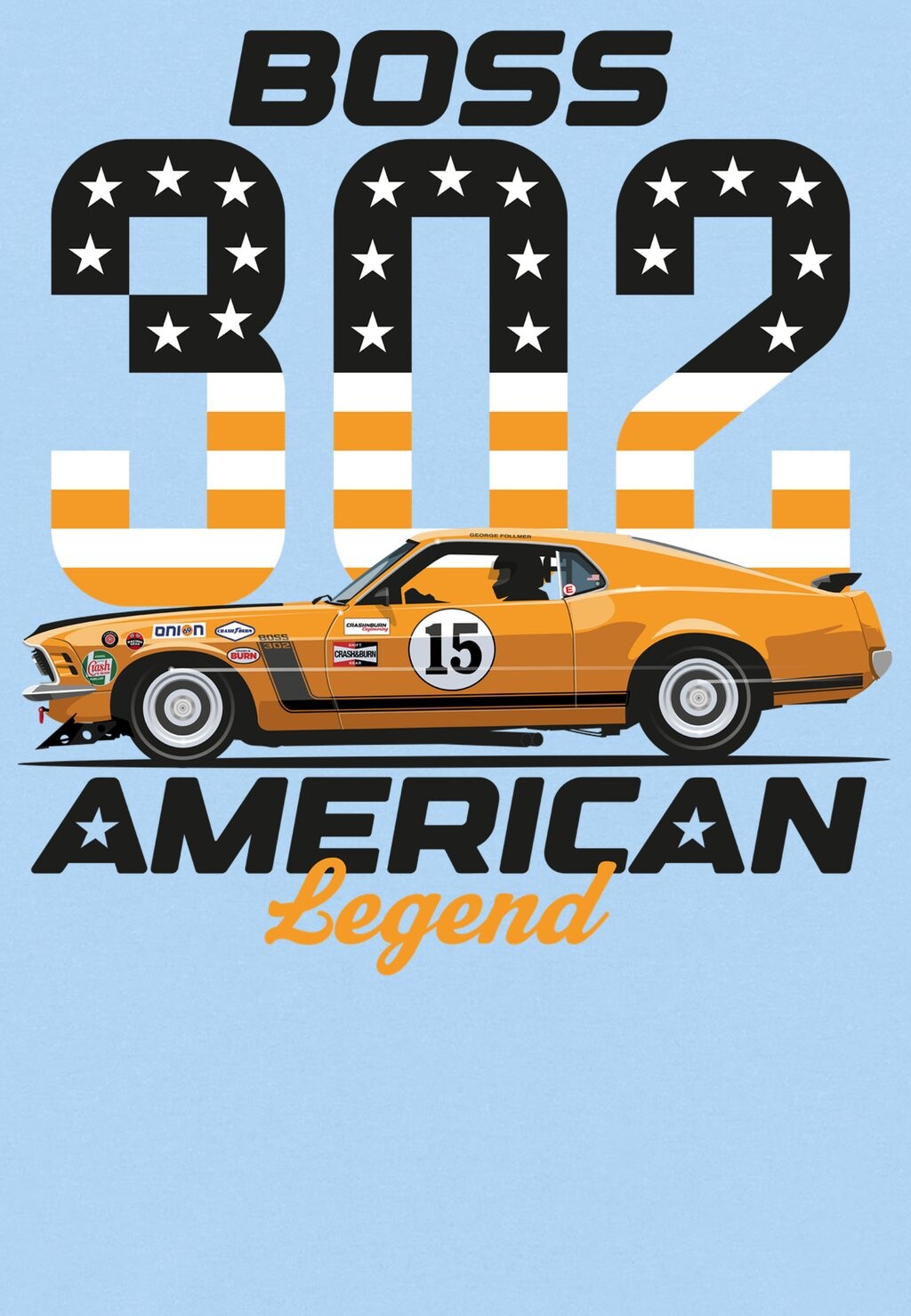 

Футболка с принтом ORIGINAL UNRESTORED AMERICAN LEGEND Henry Tiger, светло-голубой