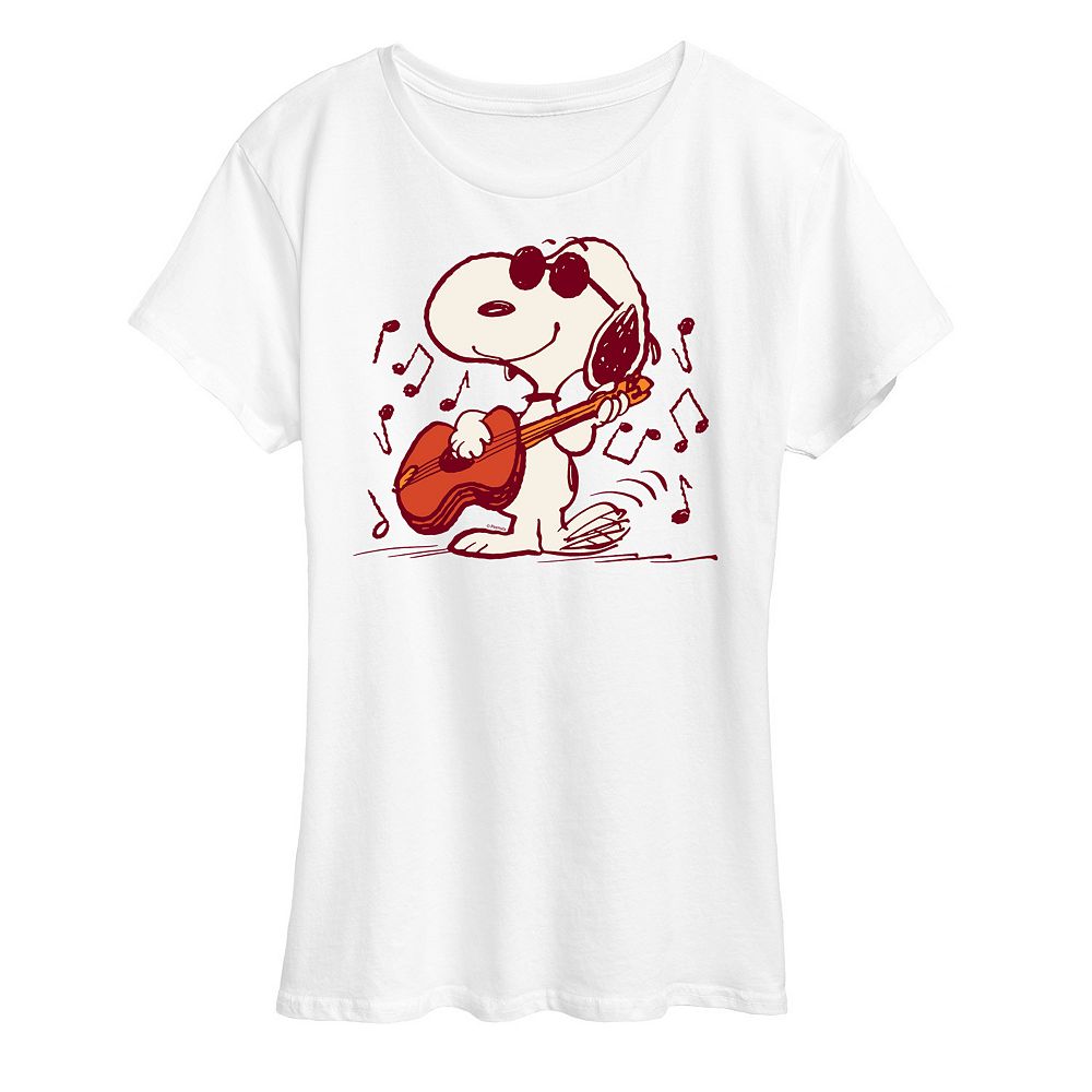 

Женская футболка с рисунком гитары Peanuts Snoopy Joe Cool Licensed Character, белый