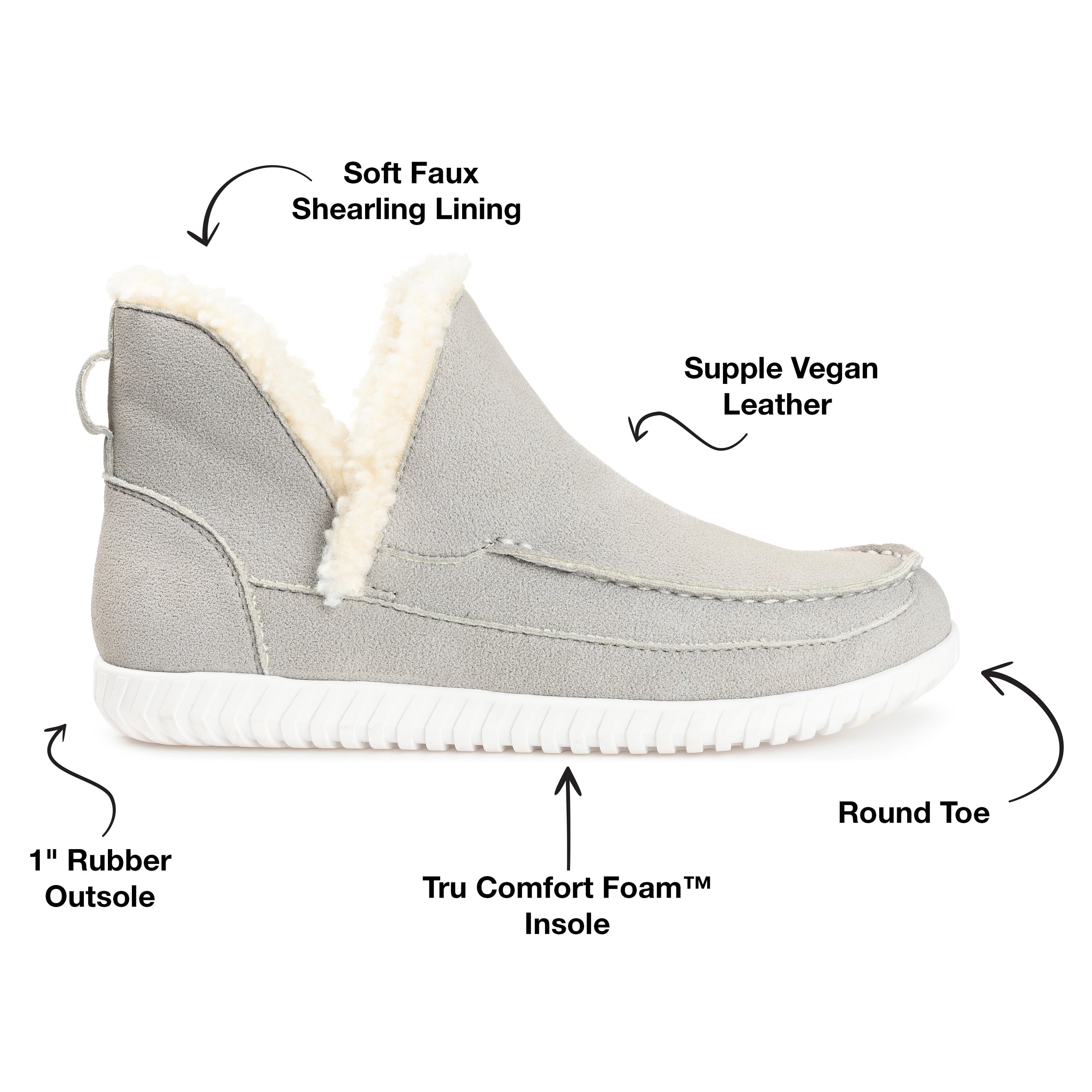 Женские тапочки Tru Comfort Foam Capreece из коллекции Journee, серый — фото 4
