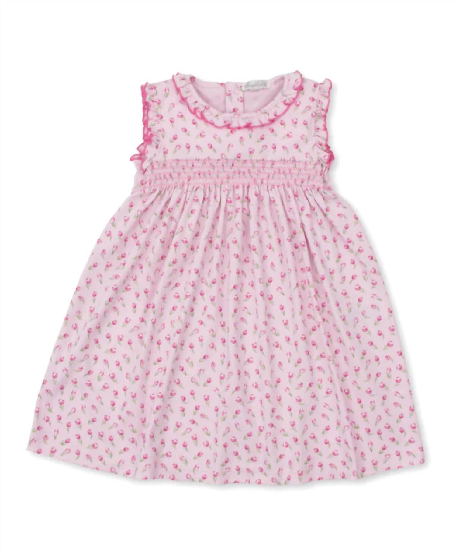 

Платье для девочки с вышивкой "Цветущие тюльпаны" в розовом цвете Kissy kissy