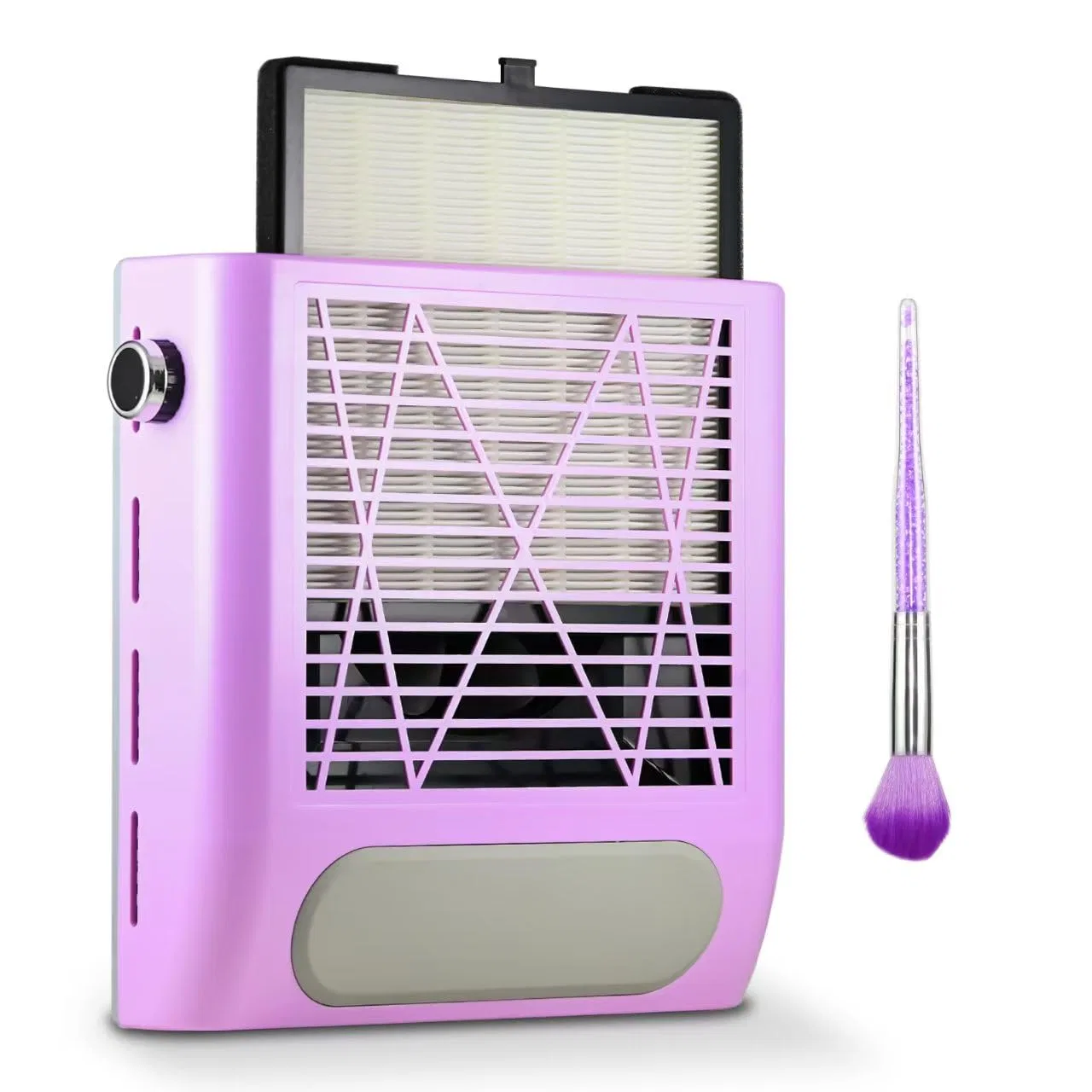 Пылесос для ногтей электрический 80 Вт с многоразовым фильтром Rolokit, Purple