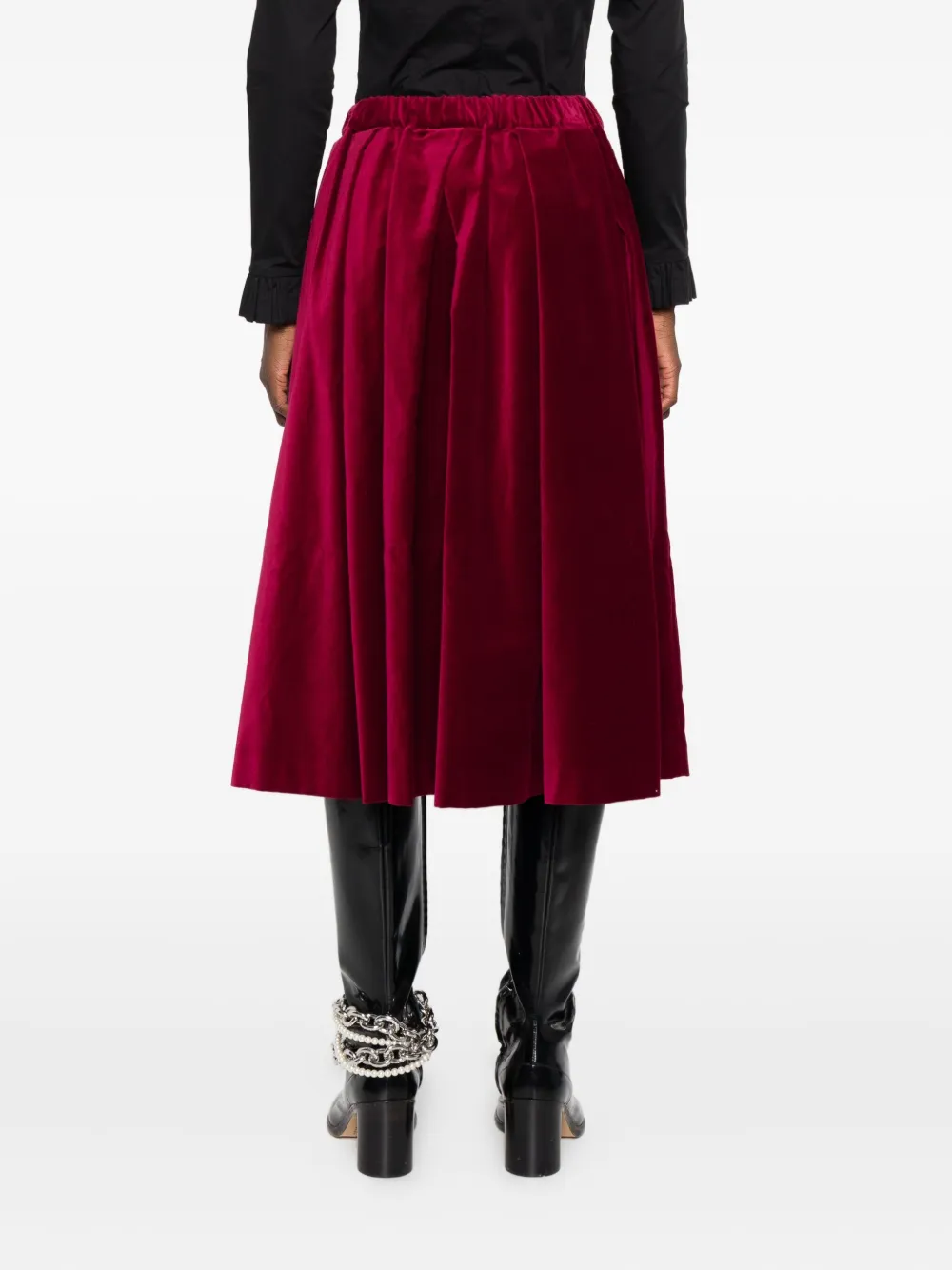 Плиссированная миди-юбка Comme Des Garcons, красный — фото 4