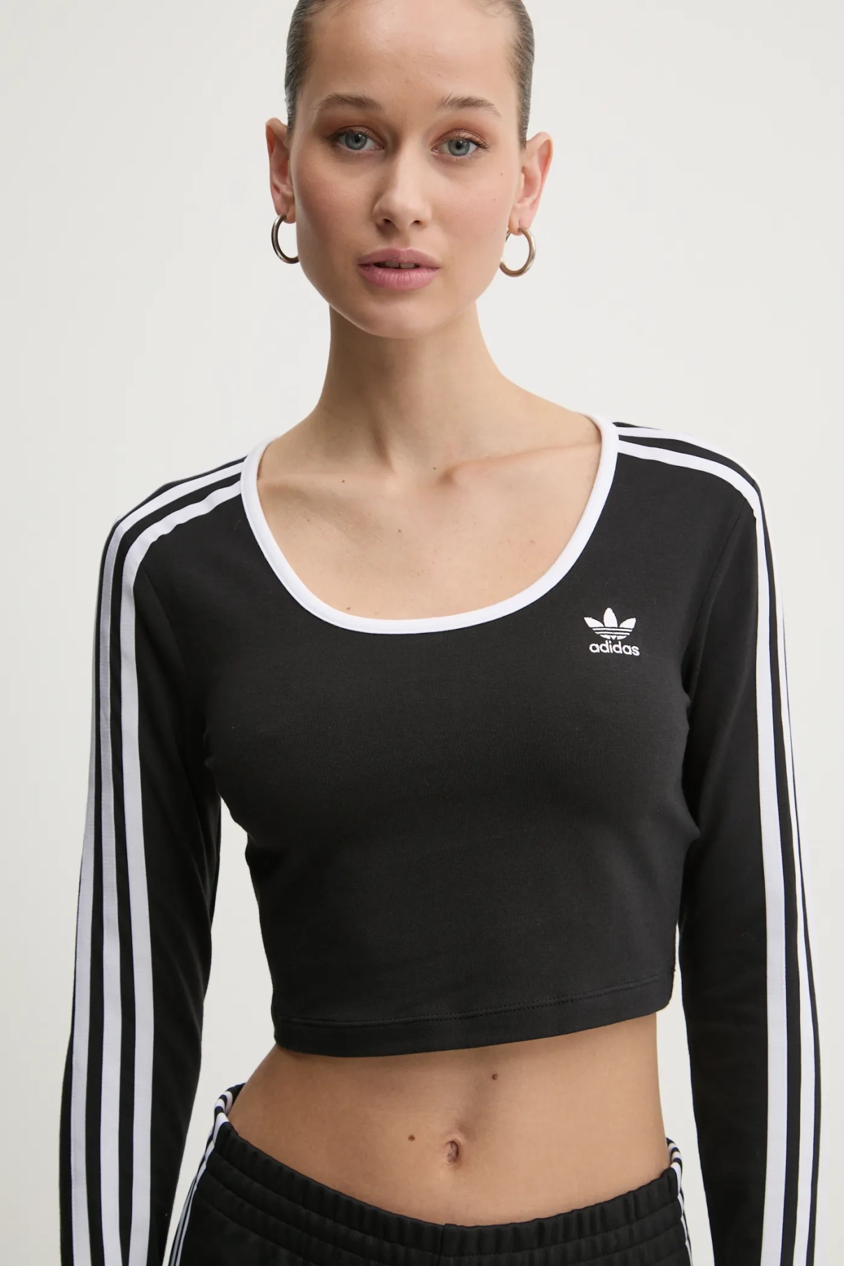 

3S LS CROP футболка с длинным рукавом adidas Originals, черный