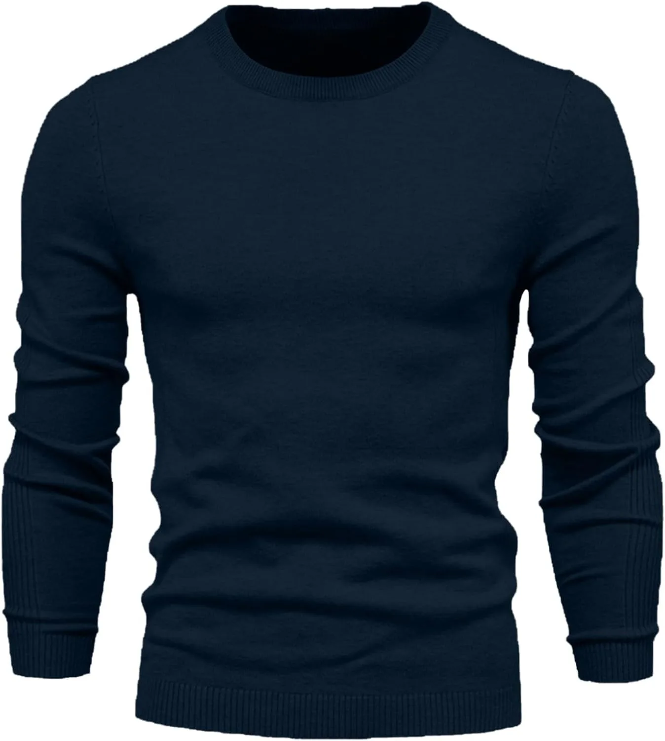 

Мужской свитер с круглым вырезом, длинным рукавом и свободным кроем AQAYL