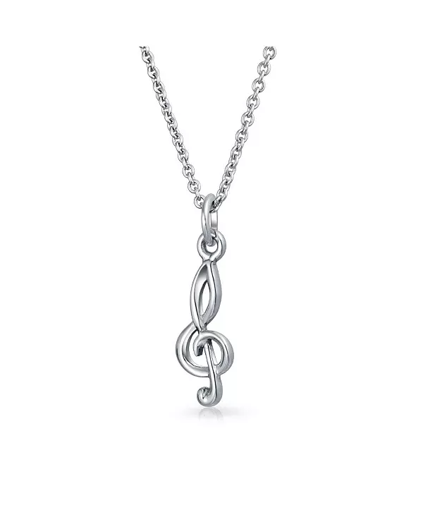 

Серебряное ожерелье с подвеской в виде скрипичного ключа для учителей и учеников музыки Bling Jewelry, grey